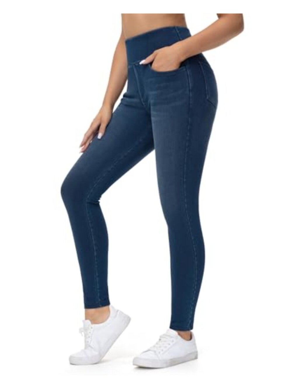 High Waisted Stretchy Skinny Jeans Tummy Control Pull On Jeggings